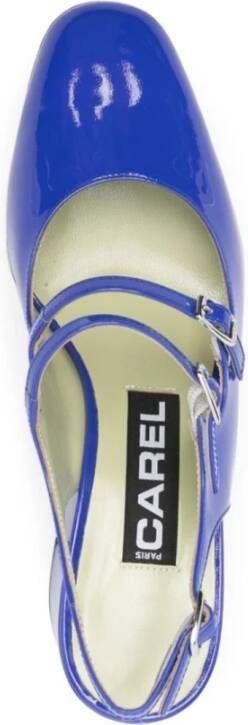 Carel Platte schoenen met verstelbare bandjes en glitterapplicaties Blue Dames