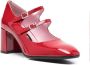 Carel Rode Lakleren Blokhak Sandalen Red Dames - Thumbnail 2