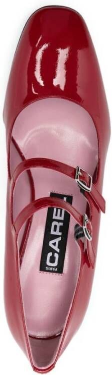 Carel Rode Lakleren Blokhak Sandalen Red Dames