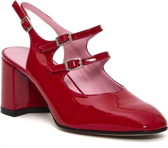 Carel Rode Slingback Pumps met 60mm Hak Red Dames