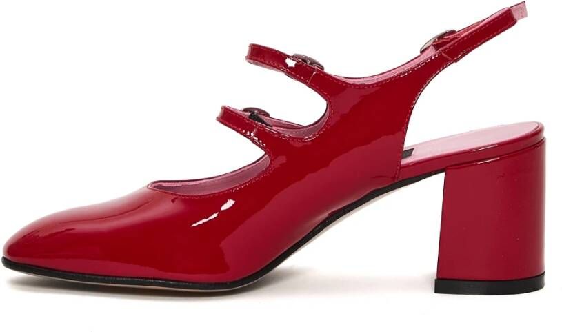 Carel Rode Slingback Pumps met 60mm Hak Red Dames