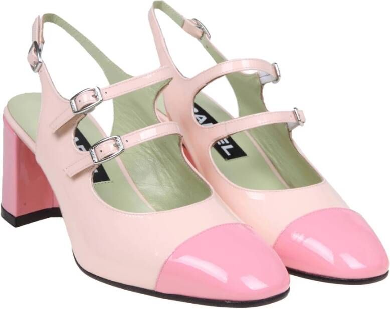 Carel Roze Leren Slingback Pumps Pink Dames