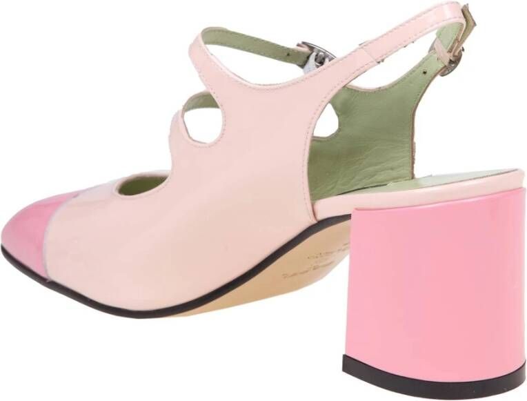 Carel Roze Leren Slingback Pumps Pink Dames