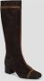 Carel Suede High Boots met Square Heel Brown Dames - Thumbnail 2