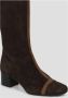 Carel Suede High Boots met Square Heel Brown Dames - Thumbnail 3