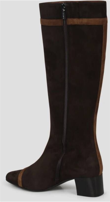 Carel Suede High Boots met Square Heel Brown Dames