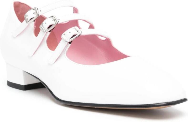 Carel Witte Lakleren Mary Jane Schoenen White Dames