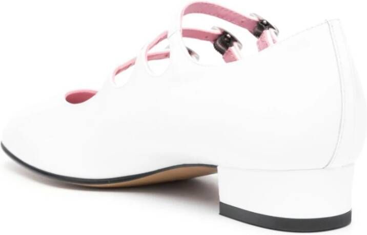 Carel Witte Mary-Jane Ballerina Platte Schoenen White Dames