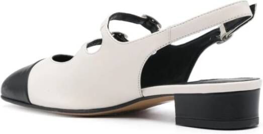 Carel Witte platte schoenen met leren bandjes White Dames