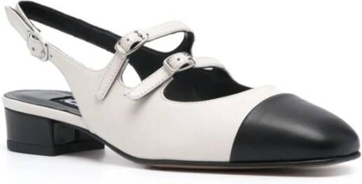 Carel Witte platte schoenen met leren bandjes White Dames