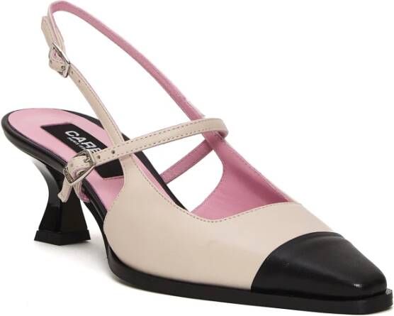 Carel Witte Slingback Pumps met 60mm Hak Beige Dames