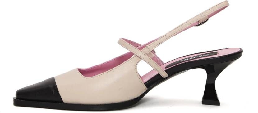 Carel Witte Slingback Pumps met 60mm Hak Beige Dames