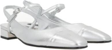 Carel Zilveren Hak Slingback Mary-Jane in Leer Gray Dames