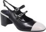 Carel Zwart Beige Nappa Leren T-Strap Pomp Black Dames - Thumbnail 2