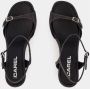 Carel Zwarte Denim Court Schoenen met Enkelband Black Dames - Thumbnail 4