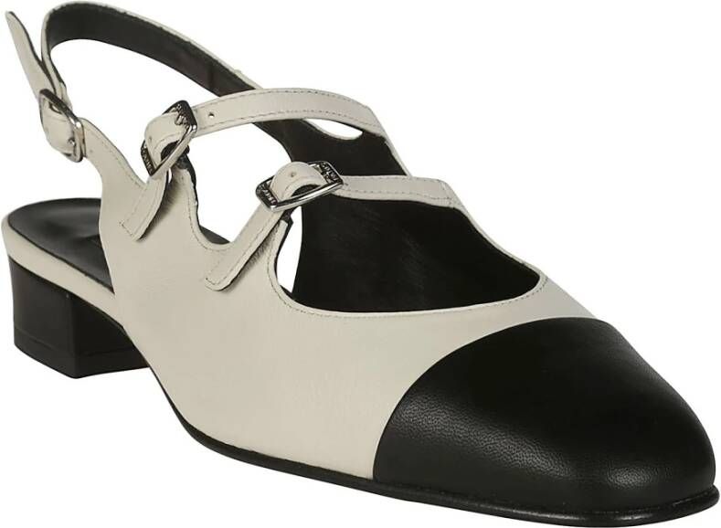 Carel Zwarte Dubbele Band Slingback Schoenen Beige Dames