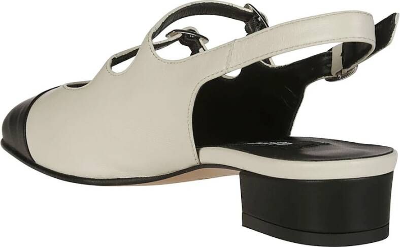 Carel Zwarte Dubbele Band Slingback Schoenen Beige Dames