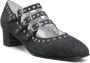 Carel Zwarte Gespband Lage Blokhak Schoenen Black Dames - Thumbnail 3