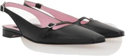 Carel Zwarte Hak Ballerina Leren Schoen Black Dames