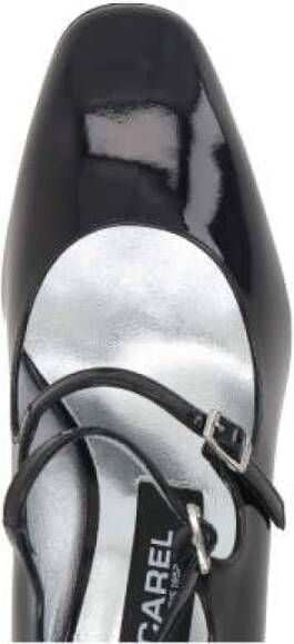 Carel Zwarte Hak Mary-Jane Lakleren Schoenen Black Dames