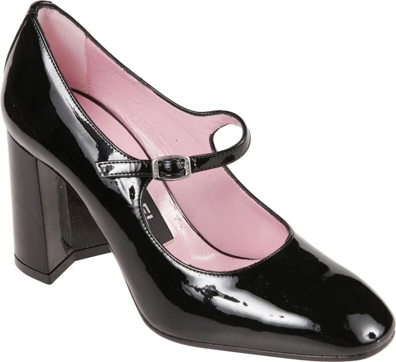 Carel Zwarte Lakleren Stijlvolle Schoenen Black Dames