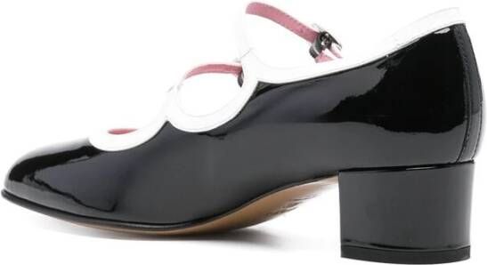 Carel Zwarte Leren Dubbele Gesp Schoenen Black Dames