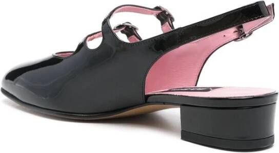 Carel Zwarte Leren Gesp Sluiting Schoenen Black Dames