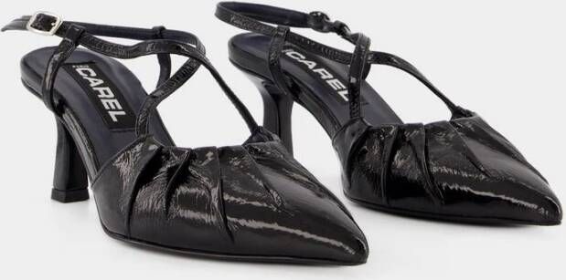 Carel Zwarte Leren Puntige Sandalen Black Dames