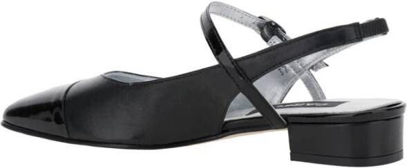 Carel Zwarte leren Slingback balletschoenen Black Dames