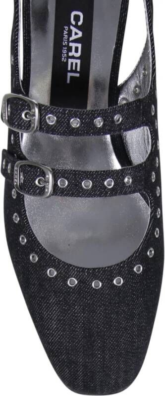 Carel Zwarte Queen Pump Jeans Stof Black Dames