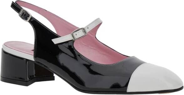 Carel Zwarte Slingback Pumps met Verstelbare Band Black Dames