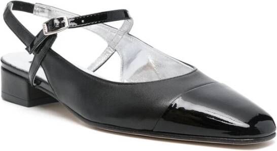 Carel Zwarte Slingback Schoenen Gestapelde Zool Black Dames