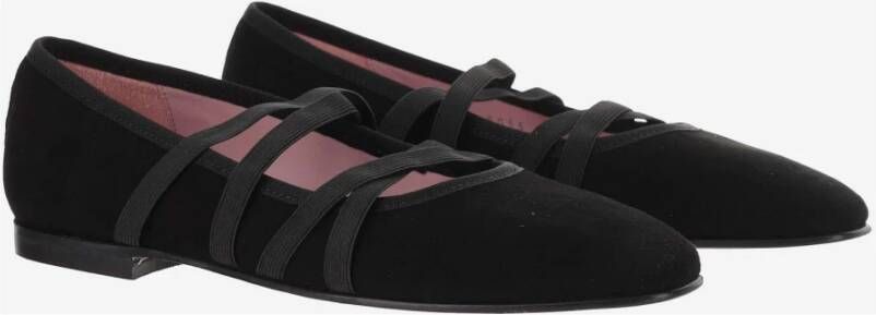 Carel Zwarte Suède Ballet Flats Amandel Teen Black Dames