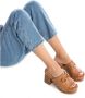 Carmela Elegant Heeled Mules Brown Dames - Thumbnail 3