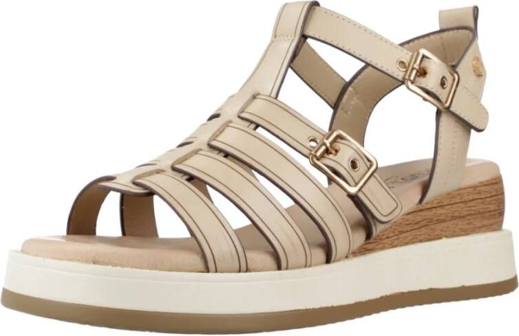 Carmela Modieuze Wedges Schoenen voor Vrouwen Beige Dames