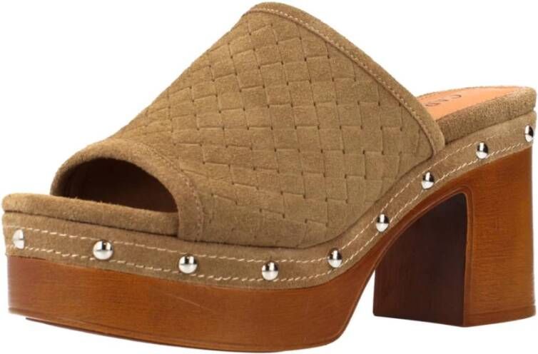 Carmela Stijlvolle Heeled Mules Sandaal Brown Dames