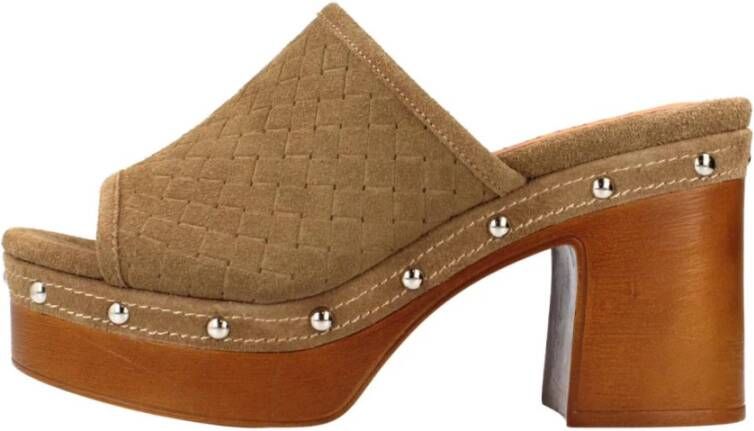 Carmela Stijlvolle Heeled Mules Sandaal Brown Dames