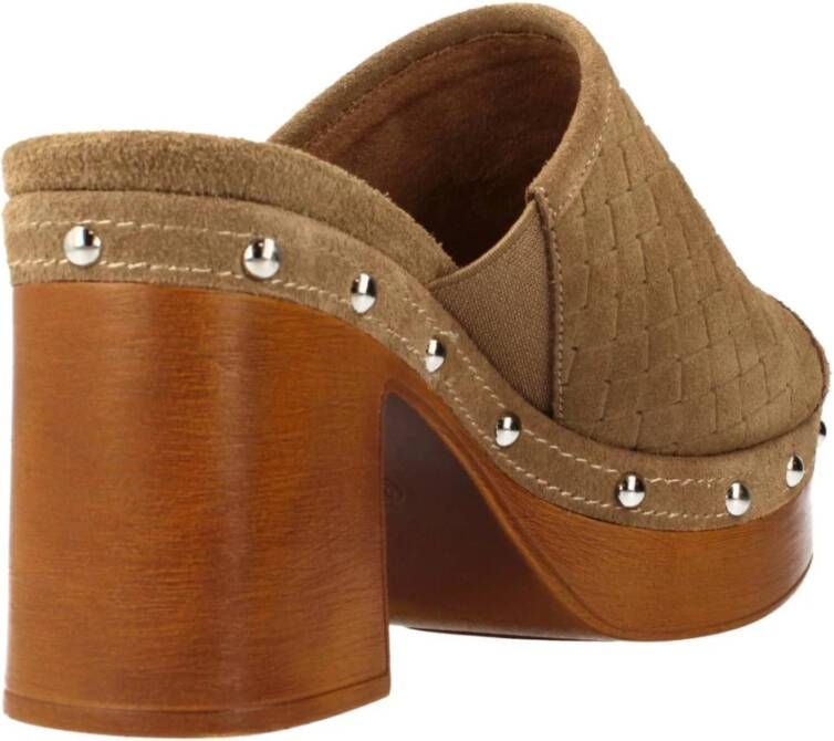 Carmela Stijlvolle Heeled Mules Sandaal Brown Dames