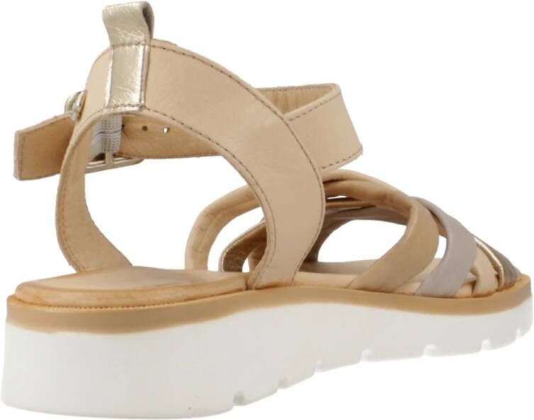 Carmela Stijlvolle Platte Sandalen Beige Dames