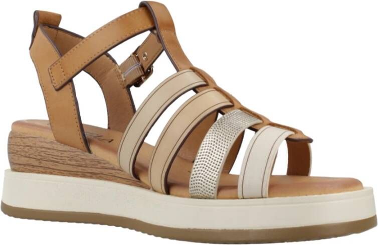 Carmela Stijlvolle Platte Sandalen Brown Dames