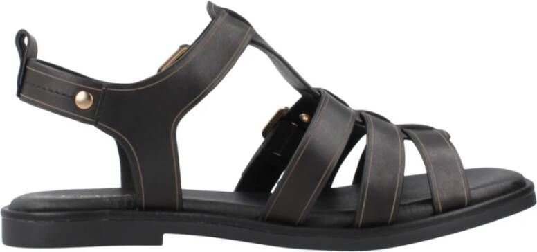 Carmela Stijlvolle Platte Sandalen voor Vrouwen Black Dames