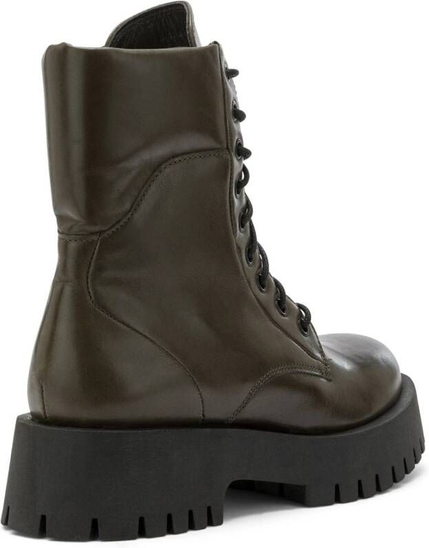 Carmens Chunky Sole Combat Boot voor Urban Look Green Dames