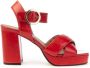 Carmens Elegant High Heel Sandals Red Dames - Thumbnail 2