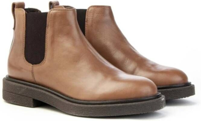 Carmens Glossy Leather Chelsea Boot Brown Dames