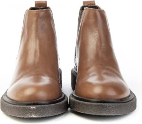 Carmens Glossy Leather Chelsea Boot Brown Dames