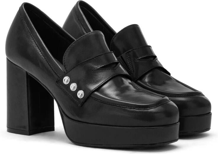 Carmens Loafer met vierkante hak en studs Black Dames