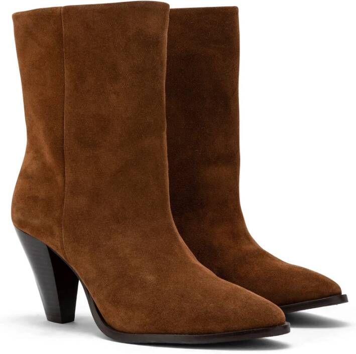 Carmens Unieke Cone Heel Enkellaarzen Brown Dames