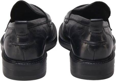 Carmens Zwarte leren loafers met pennyhouder Black Dames