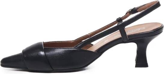 Carmens Zwarte Leren Sandalen met Enkel Sluiting Black Dames