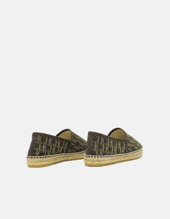 Carolina Herrera Bruin en Goud Canvas Espadrilles Brown Dames